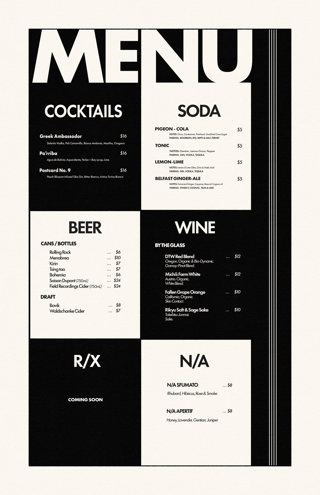 menu